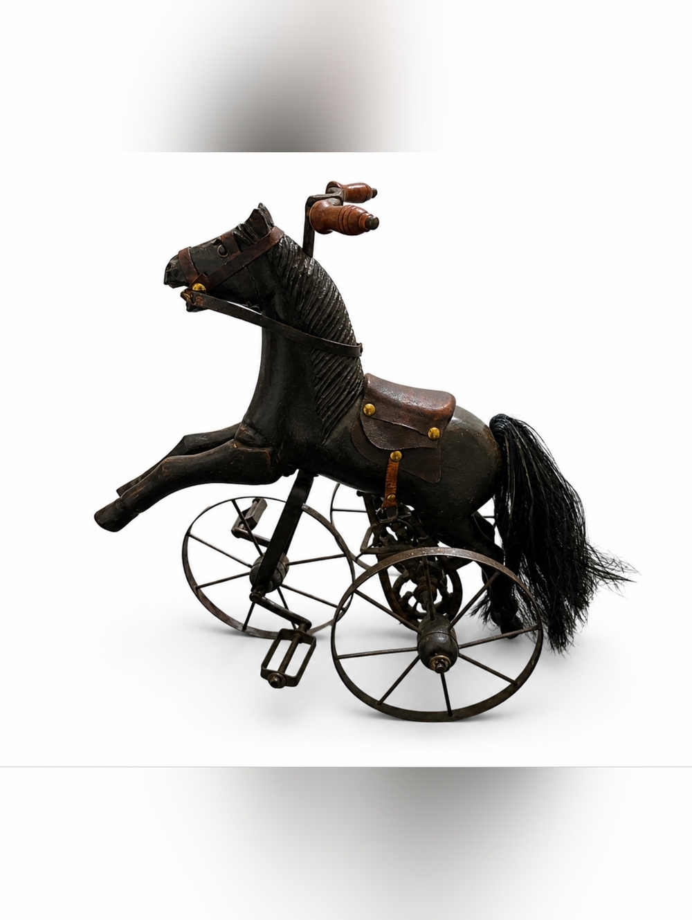 Vintage Riding Horse on Wheels | Rustic Farm Decor | Primitive Collectible